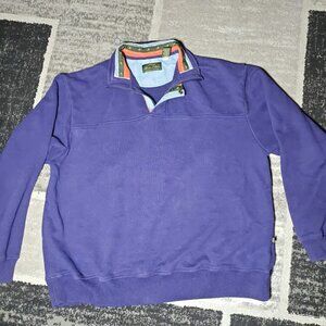 Orvis Sweater Adult Medium Purple Long Sleeve 1/4 Zip Pullover Outdoor Mens XL
